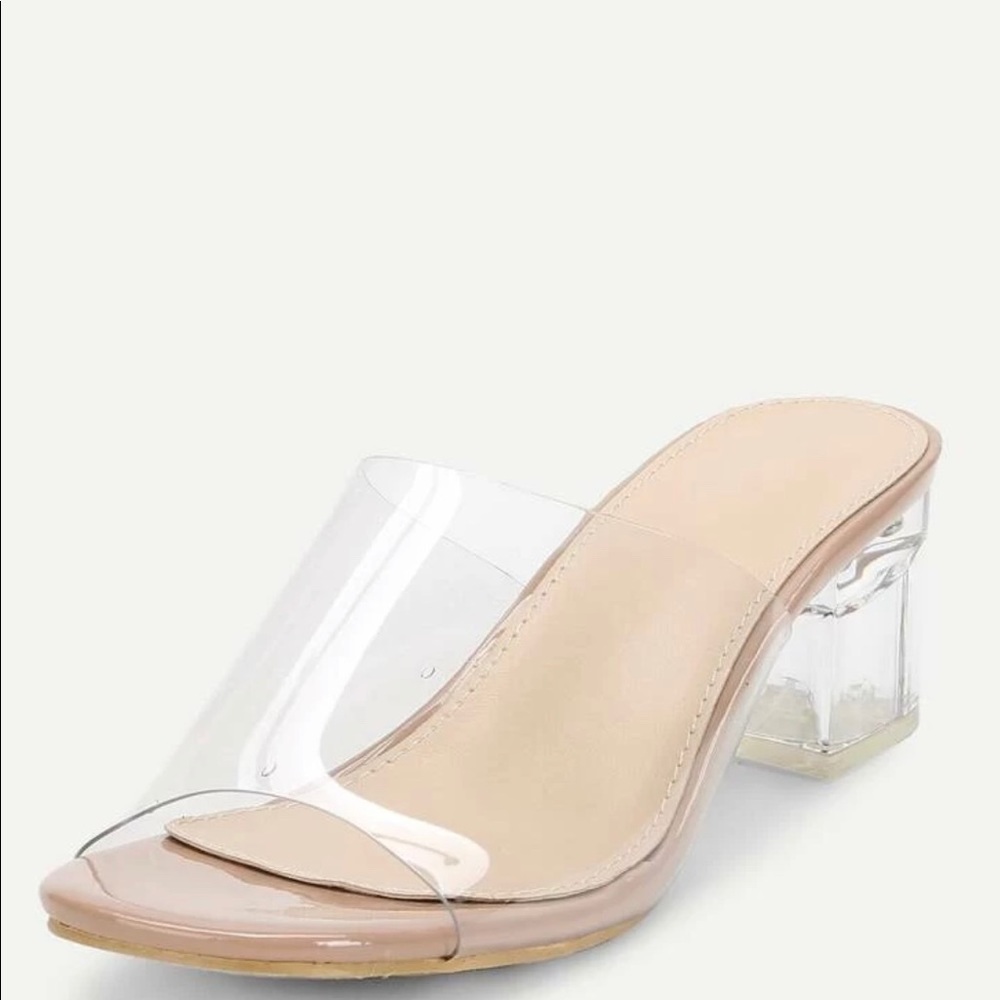 Clear Mule Chunky Heel